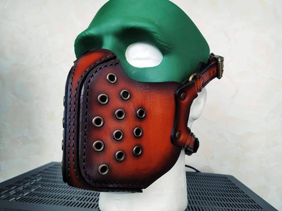 Motorcycle/Biker Leather Mask, Leather Mask, Wind Protection Mask, MadMax Mask, Postapocalyptic Mask, Leather Mask.