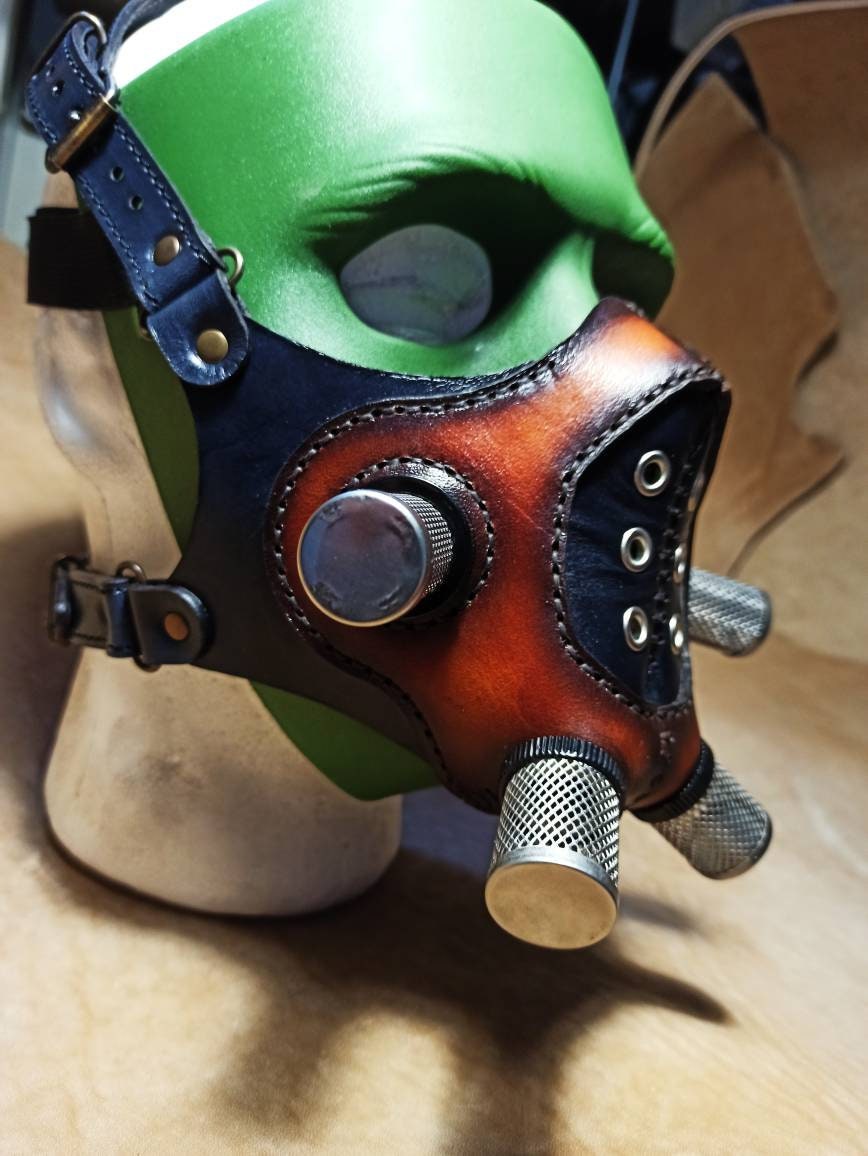 Half Face Motorcycle Leather Mask, Biker Mask, Leather Mask, Wind Protection Mask, MadMax Mask, Postapocalyptic Mask, Leather Mask.