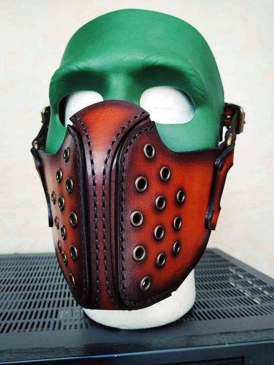 Motorcycle/Biker Leather Mask, Leather Mask, Wind Protection Mask, MadMax Mask, Postapocalyptic Mask, Leather Mask.