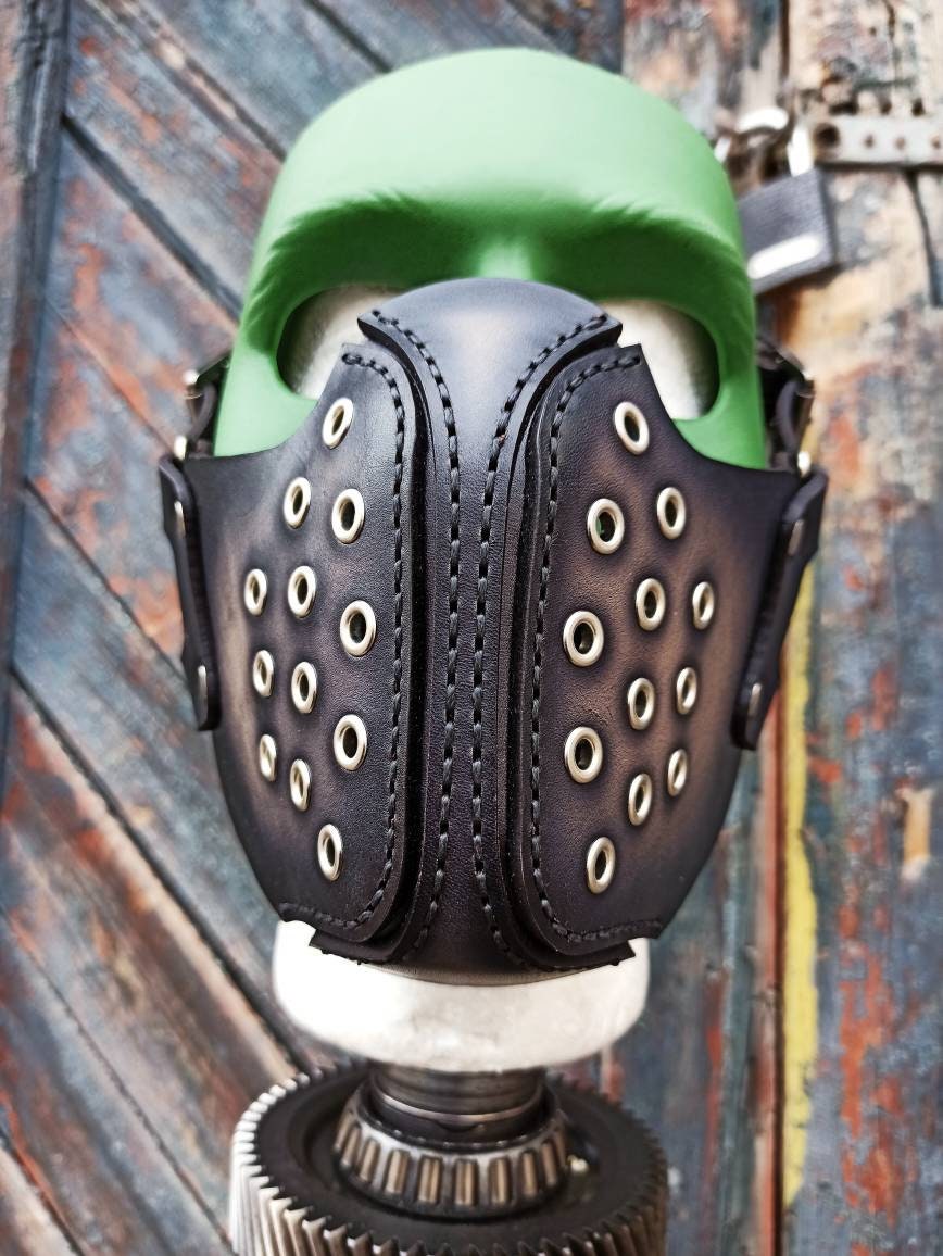 Half Face Motorcycle Leather Mask, Biker Mask, Leather Mask, Wind Protection Mask, MadMax Mask, Post apocalyptic Mask, Leather Mask.