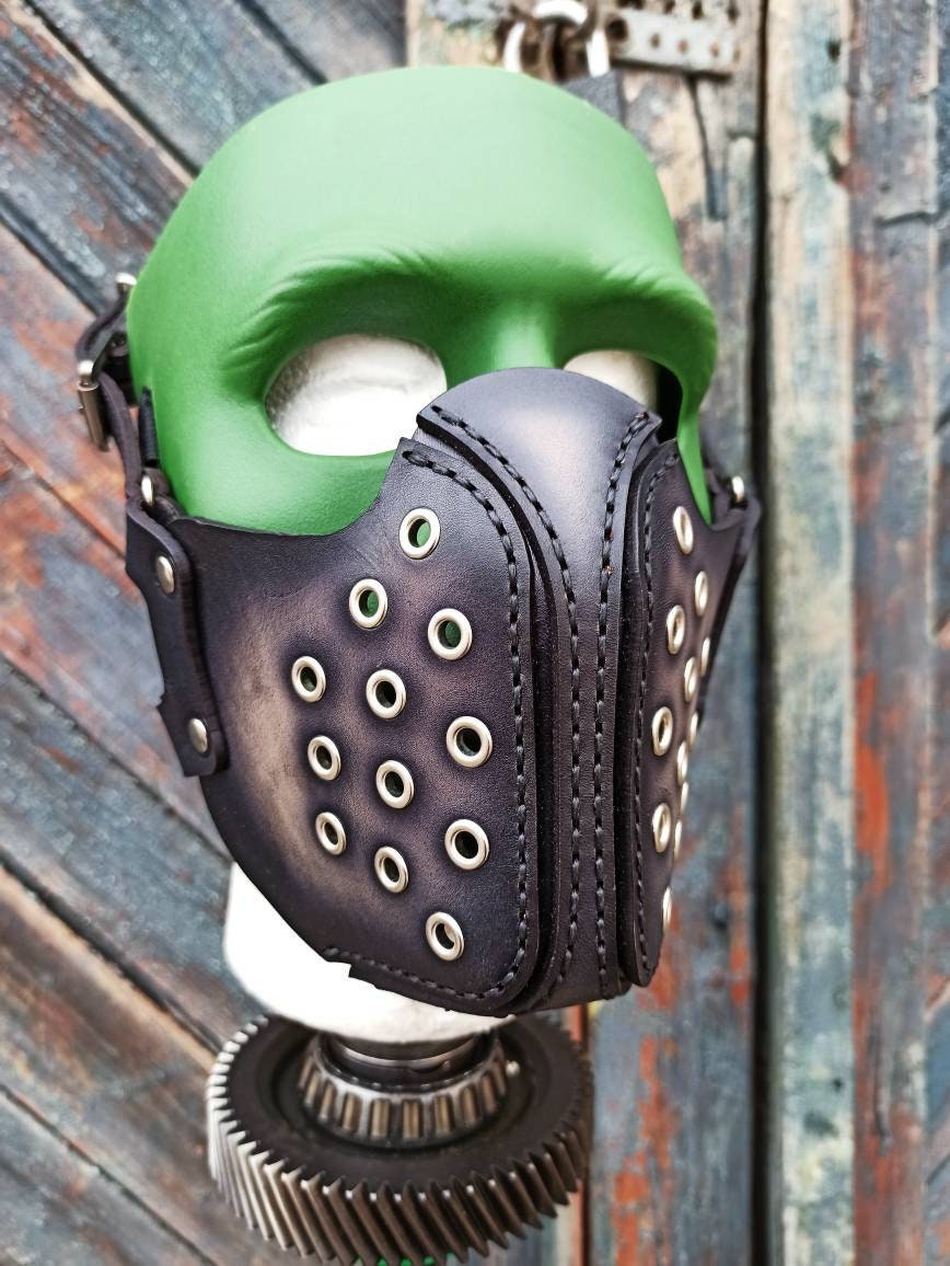 Half Face Motorcycle Leather Mask, Biker Mask, Leather Mask, Wind Protection Mask, MadMax Mask, Post apocalyptic Mask, Leather Mask.