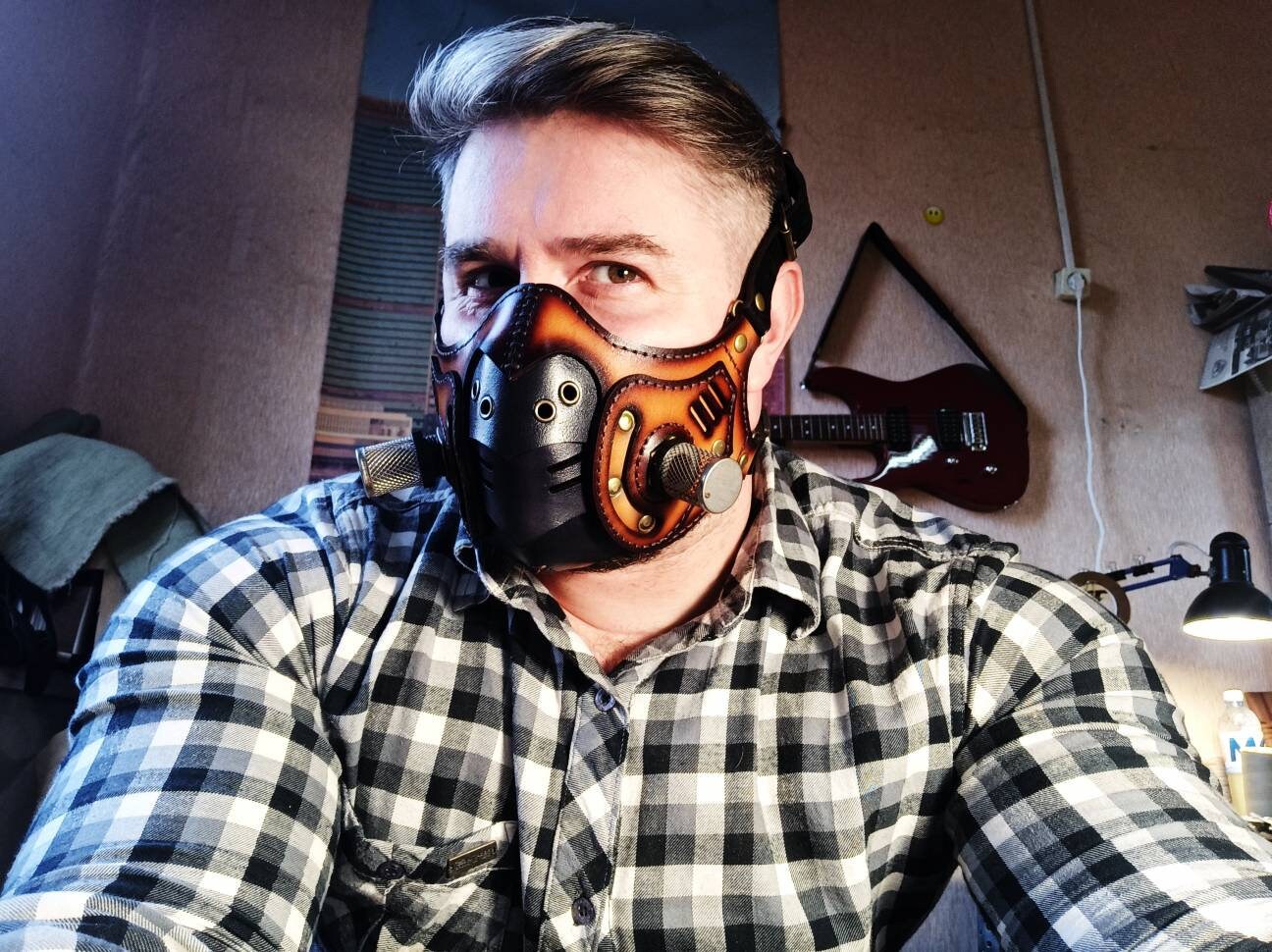 Leather Bike Mask, Biker Mask, Leather Mask,  Wind Protection Mask, MadMax Mask, Postapocalyptic Mask, Leather Mask.