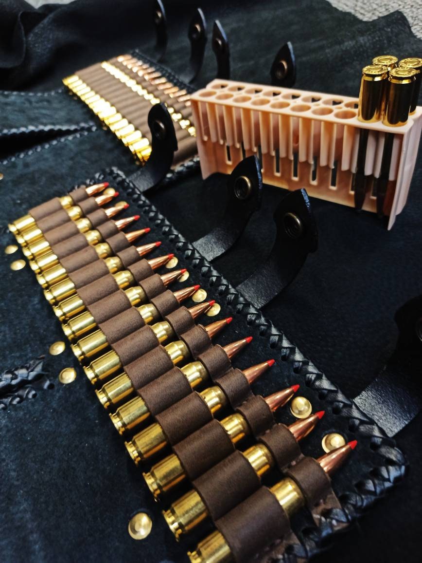 Leather Cartridge Holder Shell Holder Shotgun Cartridge Case Ammo Holder Ammo holder 300 win 30-06, 30-30, 308 calibre pouch