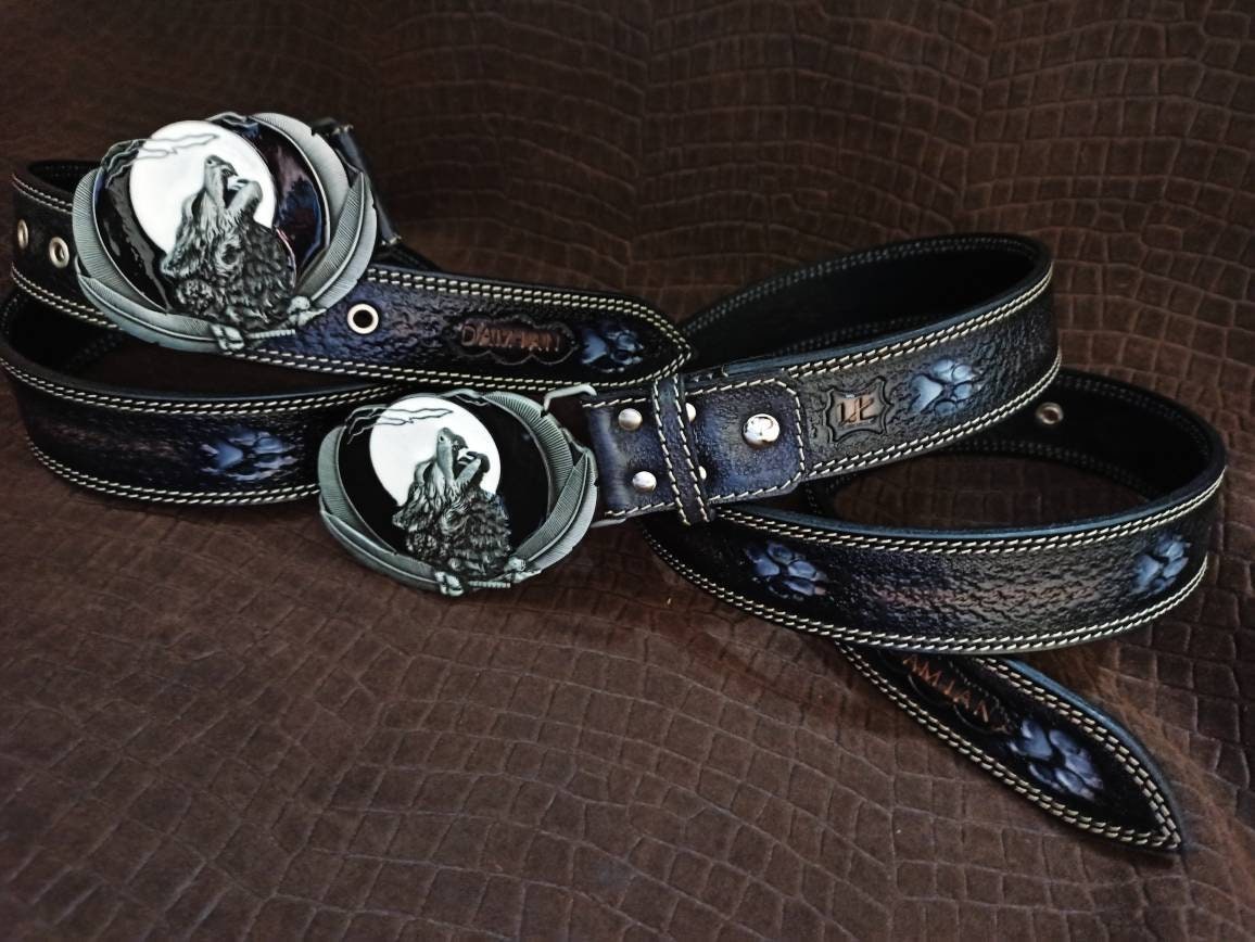 Custom Leather Belt, Personalised Belt, Gift for Men, Hunter Gift, Tooled Belt, Customized Belt, Personalised Gift, Boar Belt, Hog Belt.